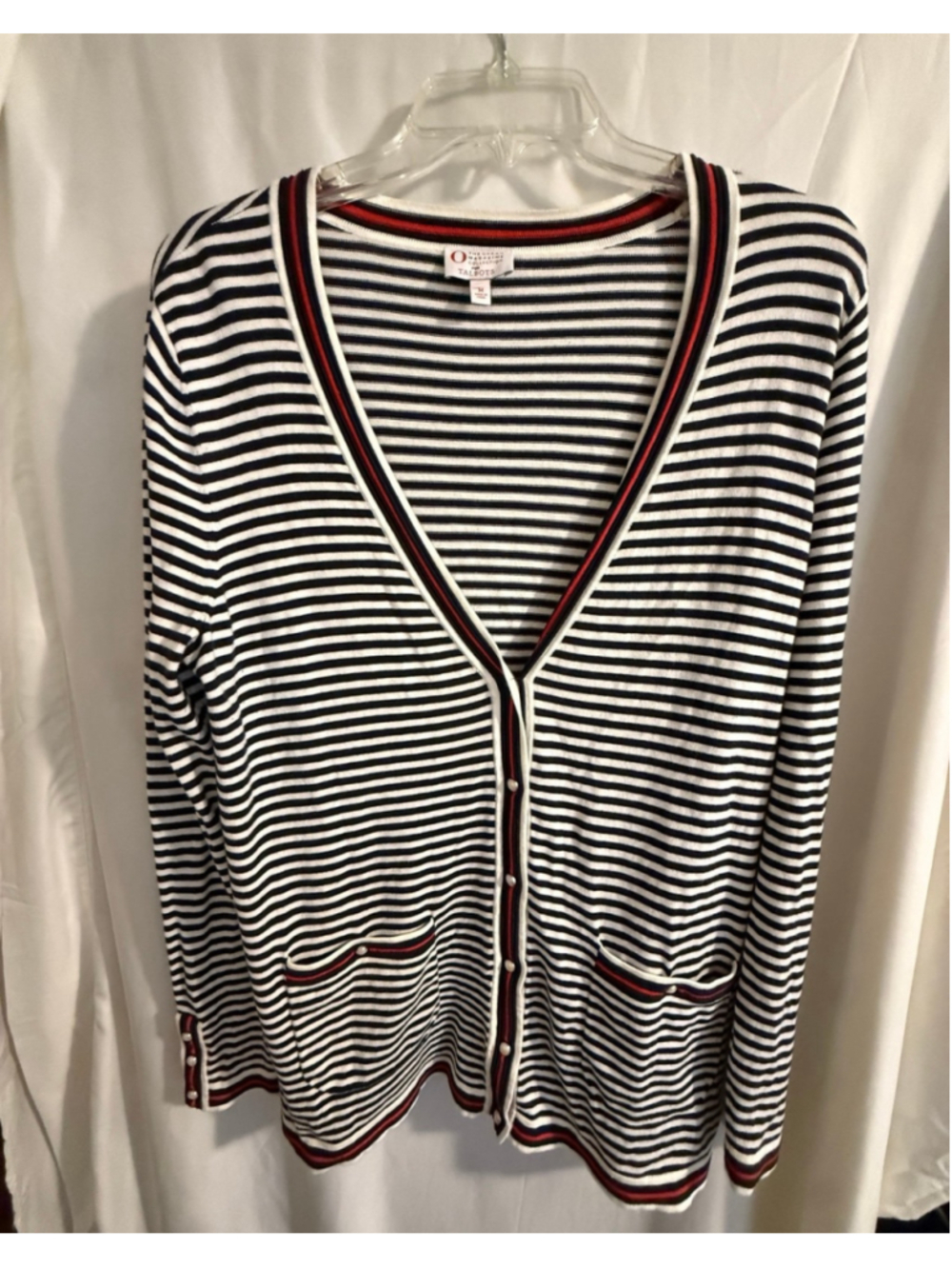 Talbots Oprah collection red, white and blue Cardigan. Sz M